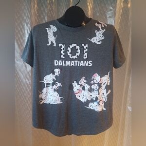 Disney 101 Dalmatians XL (15/17) Juniors Ladies Gray Short Sleeve Graphic T-Shir